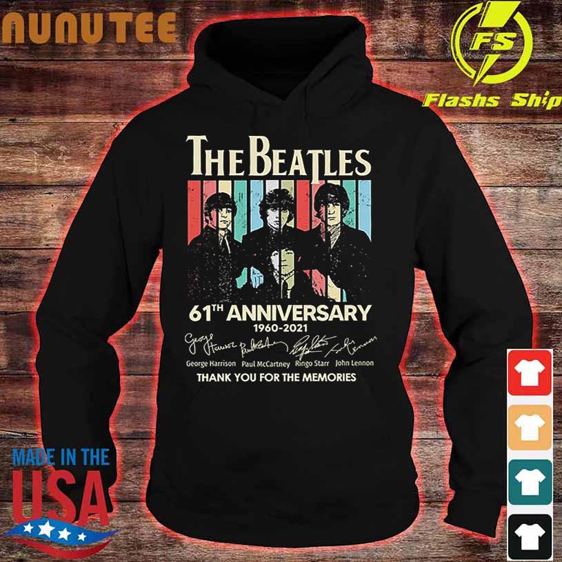 The Beatles 61TH Anniversary 1960 2021 signatures vintage hoodie