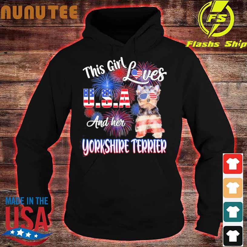 This Girl Loves Usa And Her Yorkshire Terrier Shirt hoodie