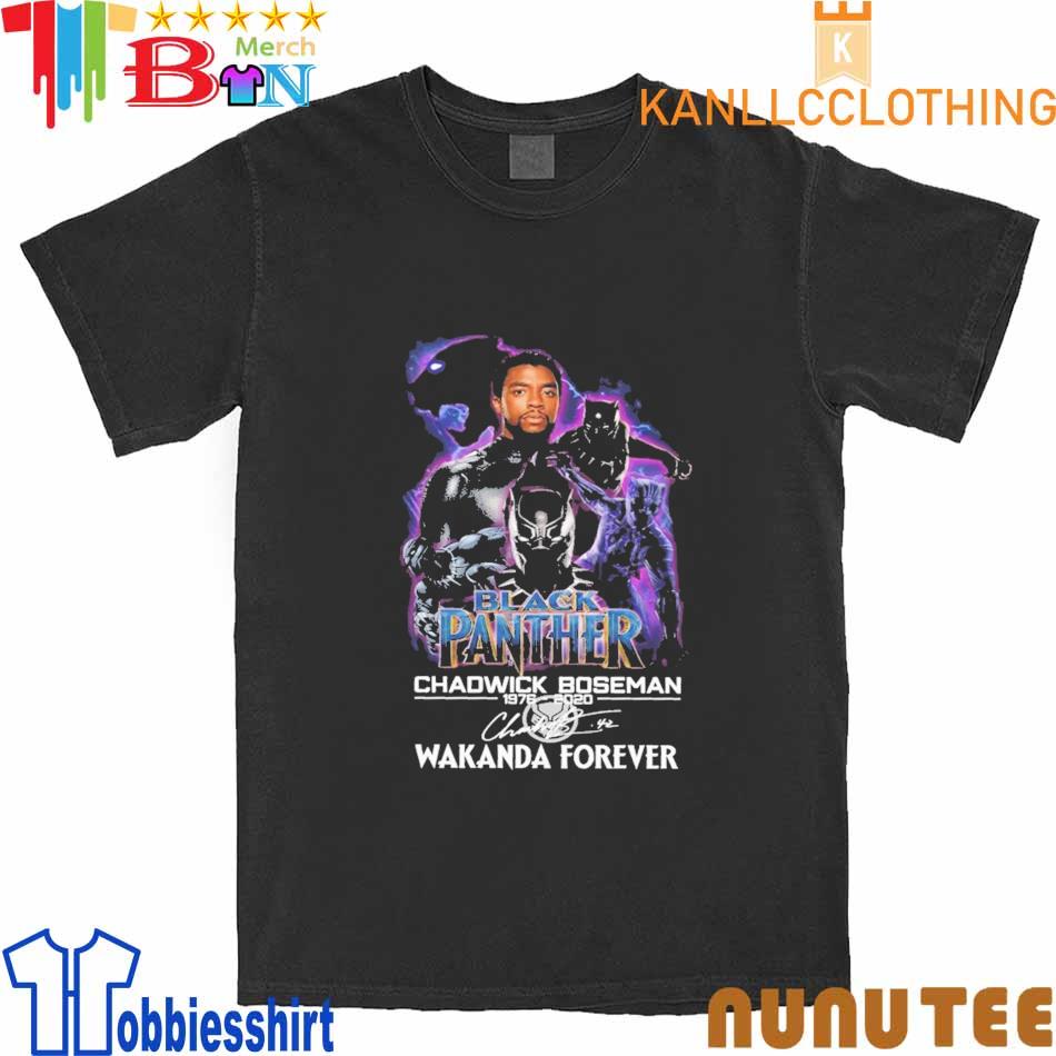Black Panther Wakanda Forever Chadwick Boseman 1976-2022 signature shirt