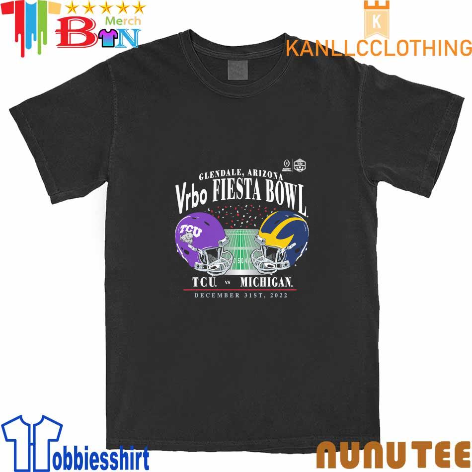 Michigan Wolverines vs TCU Horned Frogs College Football Playoff 2022 Fiesta Bowl Matchup Old School shirt