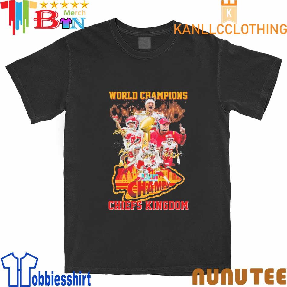 World Champions Chiefs Kingdom Super Bowl LVII Champs signature 2023 shirt